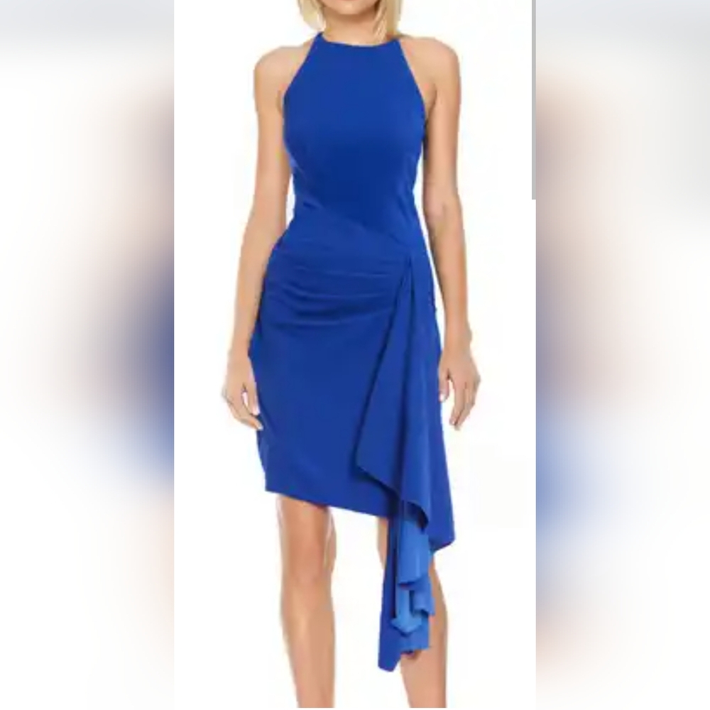 Never worn royal blue Badgley Mischka Cocktail Dress